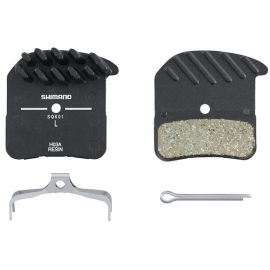 H03A-RF disc pads & spring, resin pad, alloy back, cooling fins